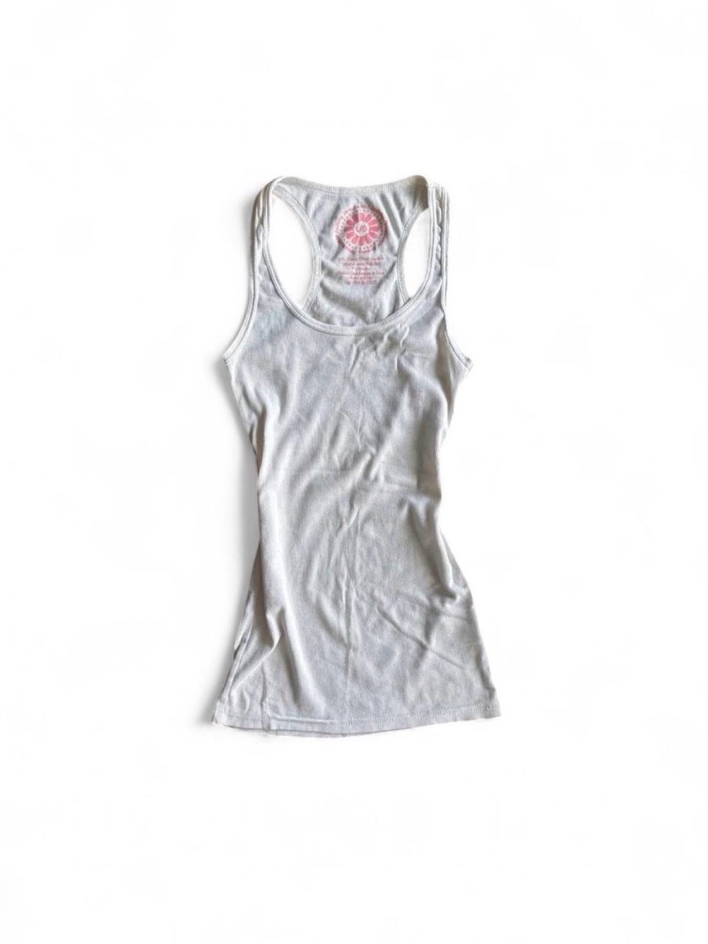 Streetwear Society y2k basic white fitted ribbed tank top size L
